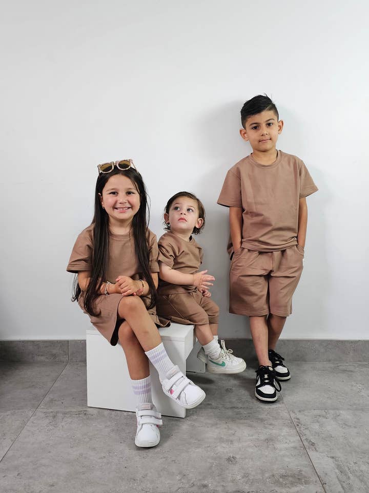 Next Generation T-shirt & Shorts set Mocha (TWO FOR $85) for wholesale by Next Generation clothing