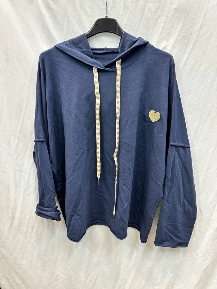 Mimi & Gogo - Wholesale Hoodie - Women's - Embroidered heart hoodie @9020_SweatCoeur1