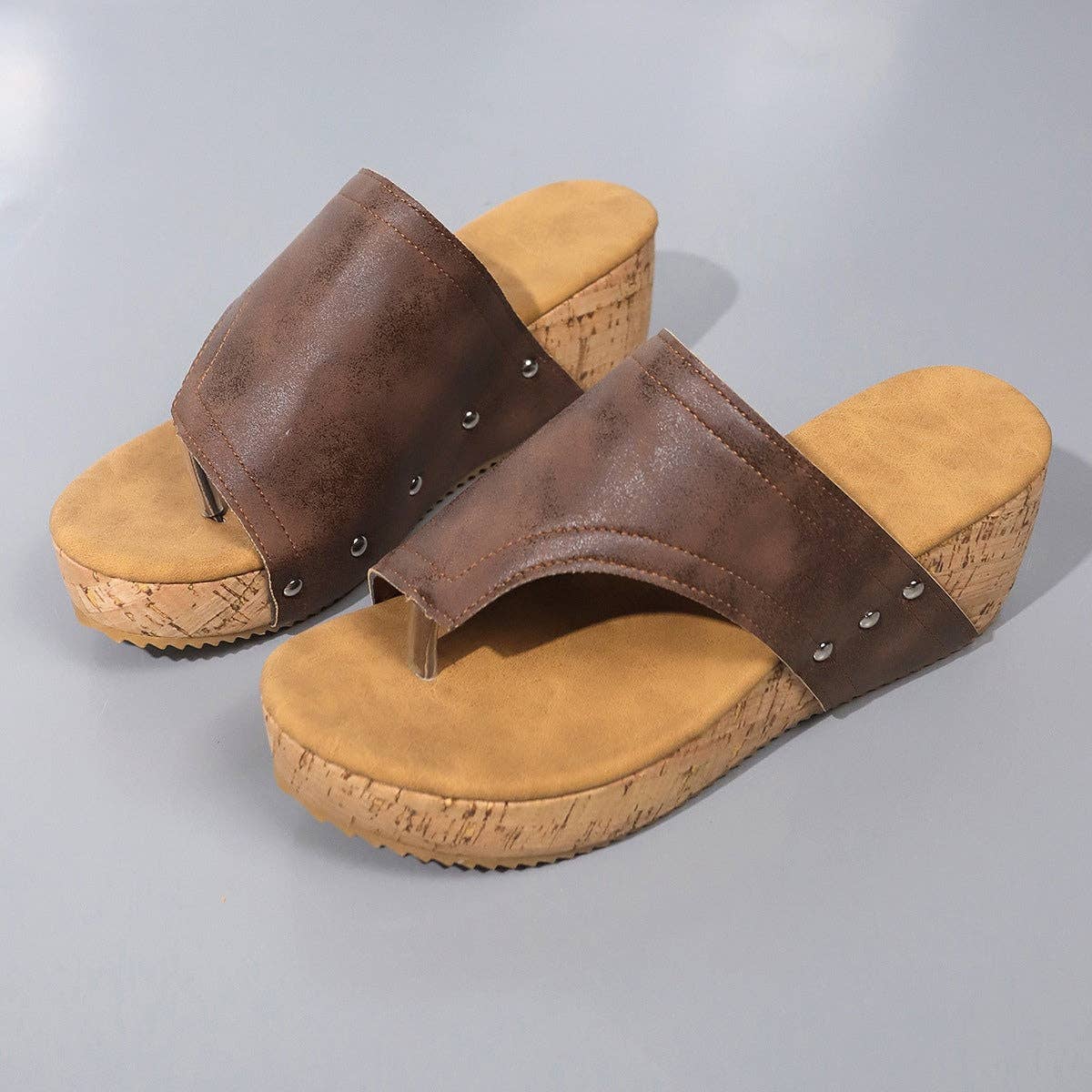Beyond Apparel - Wholesale Sandals - Women's - PU Leather Wedge Sandals6