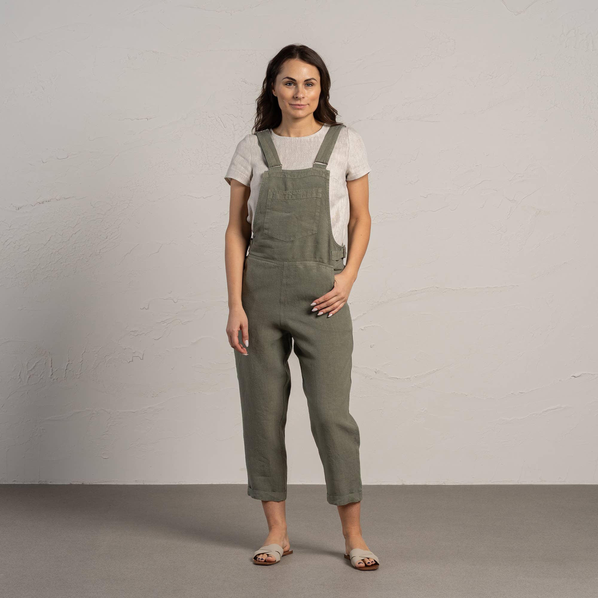 menique - Wholesale Jumpsuit - Women's - 100% Linen Dungaree Jumpsuit Nicci - Casual Overall Romper14