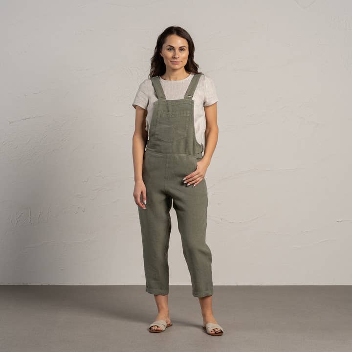 menique - Wholesale Jumpsuit - Women's - 100% Linen Dungaree Jumpsuit Nicci - Casual Overall Romper14