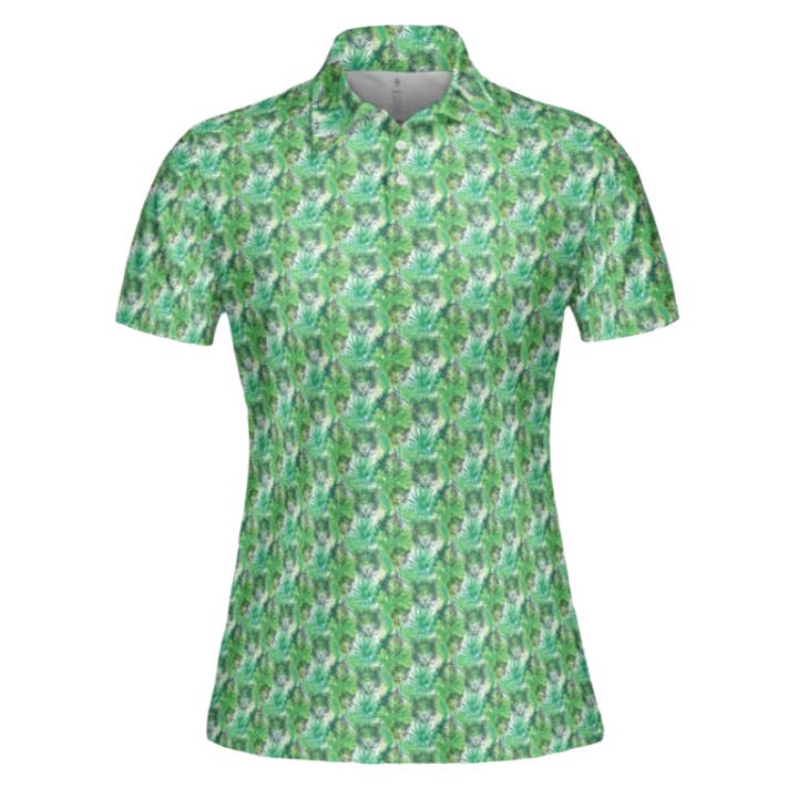 Tiger Print Women's Polo for wholesale by Moody on the Green LLC