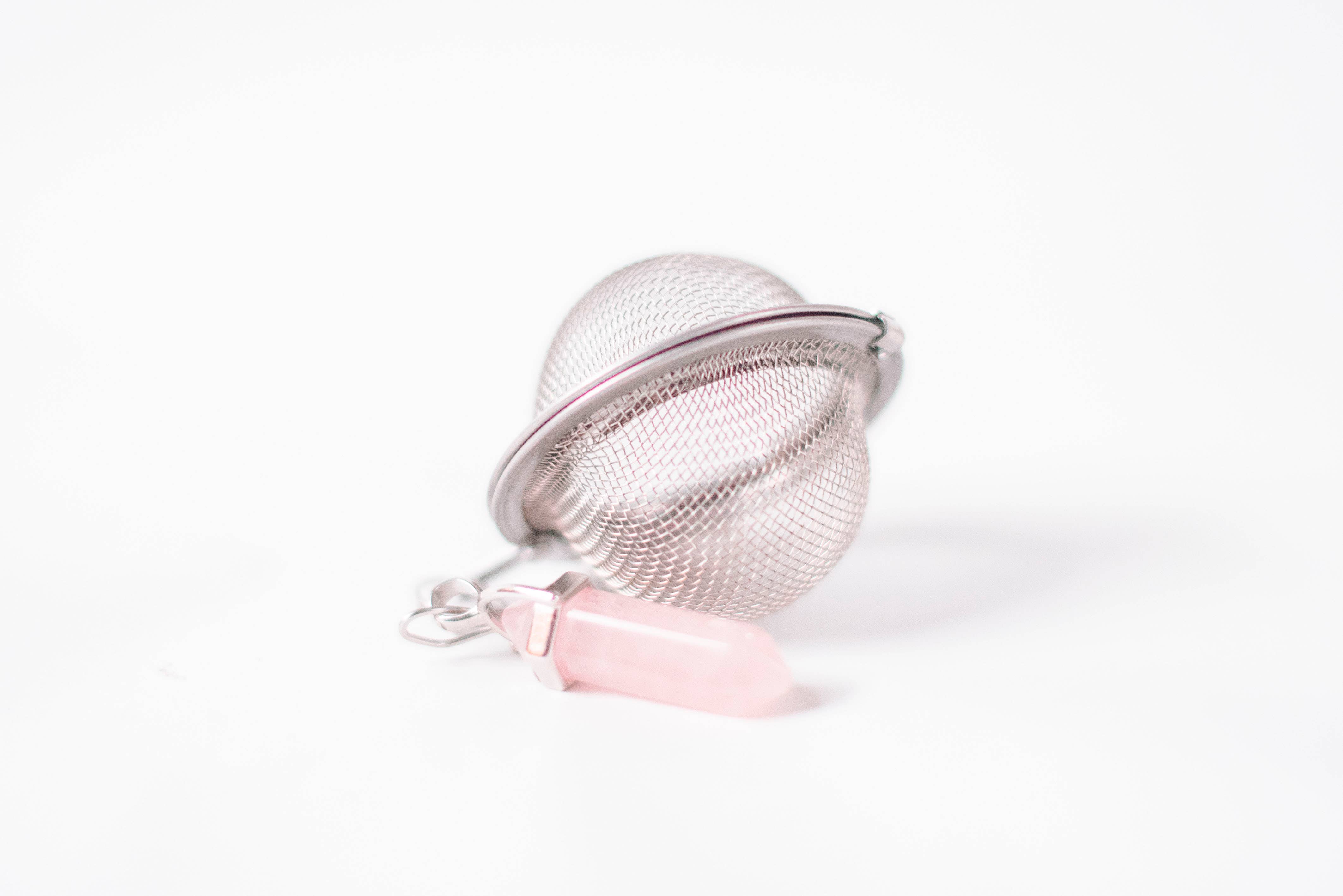 The Blue Yogi - Wholesale Tea Strainer/Infuser - Crystal Tea Strainer- Rose Quartz0