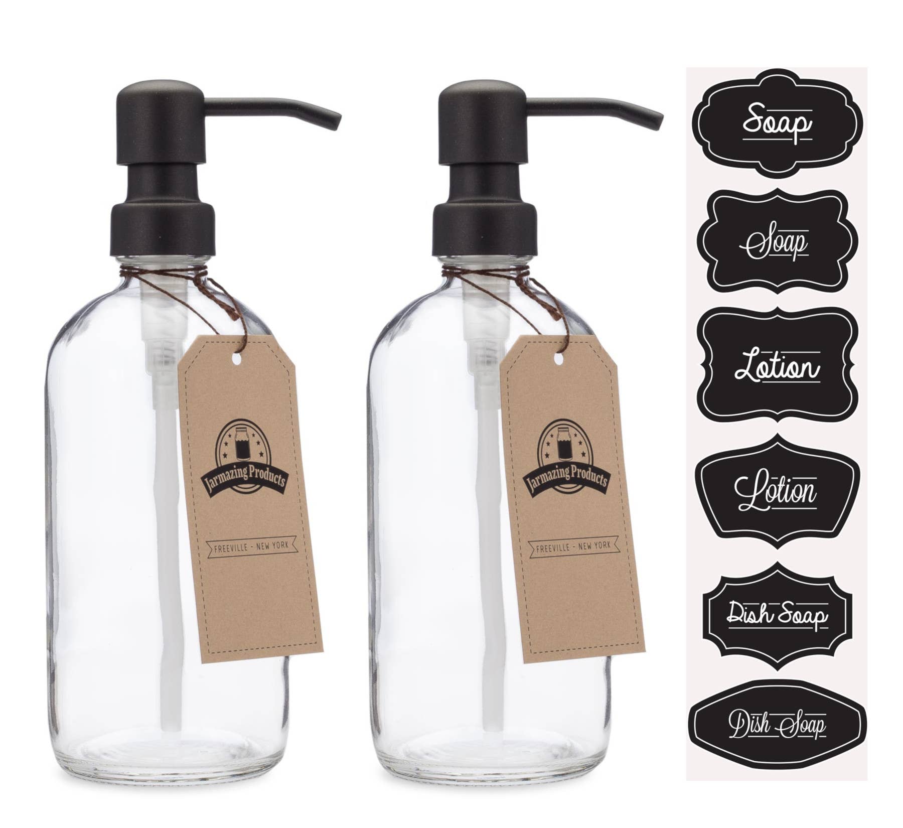 Jarmazing Products - Wholesale Soap Dispenser - Clear Glass 16oz Bottle Soap and Lotion Dispenser1