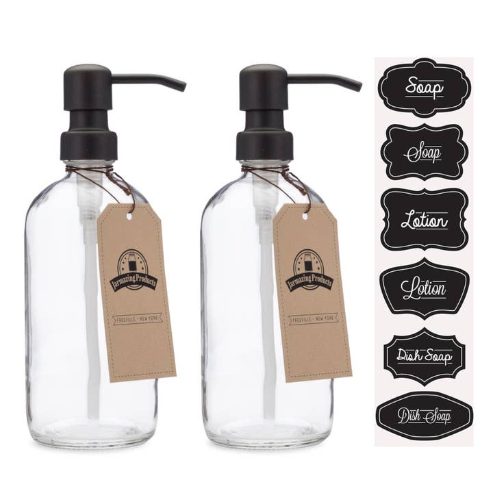Jarmazing Products - Wholesale Soap Dispenser - Clear Glass 16oz Bottle Soap and Lotion Dispenser1