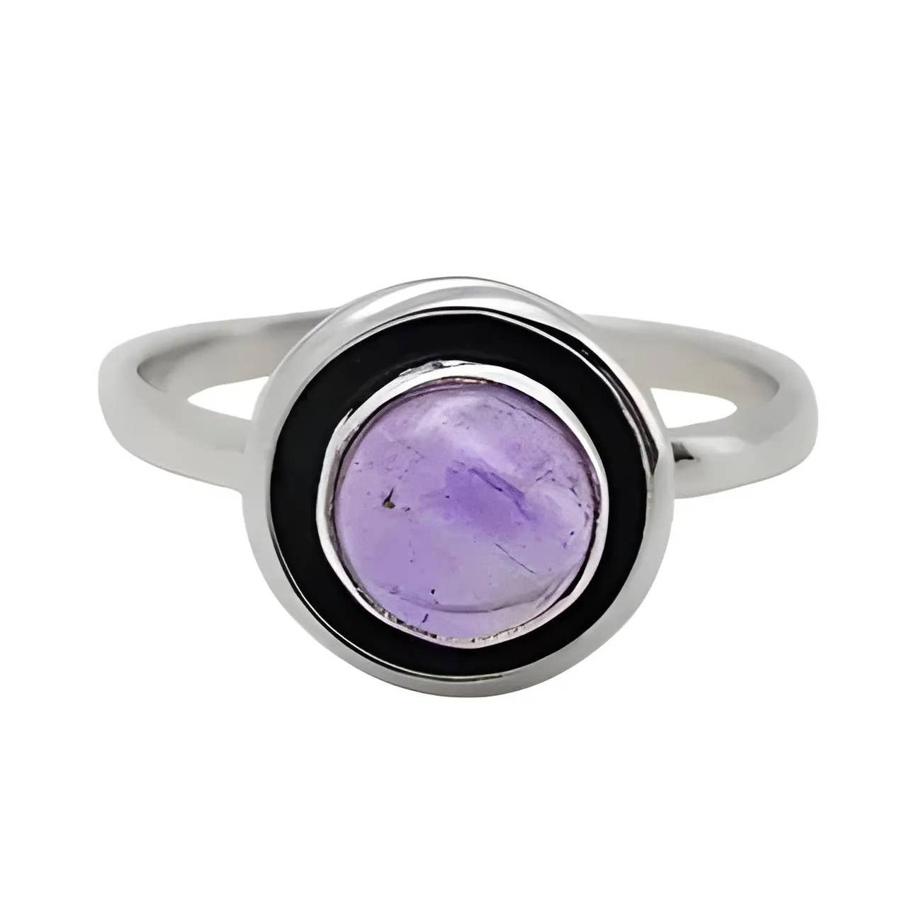 Amberman - Wholesale Single Stone/Solitaire Ring - Amethyst Stone Sterling Silver Ring0