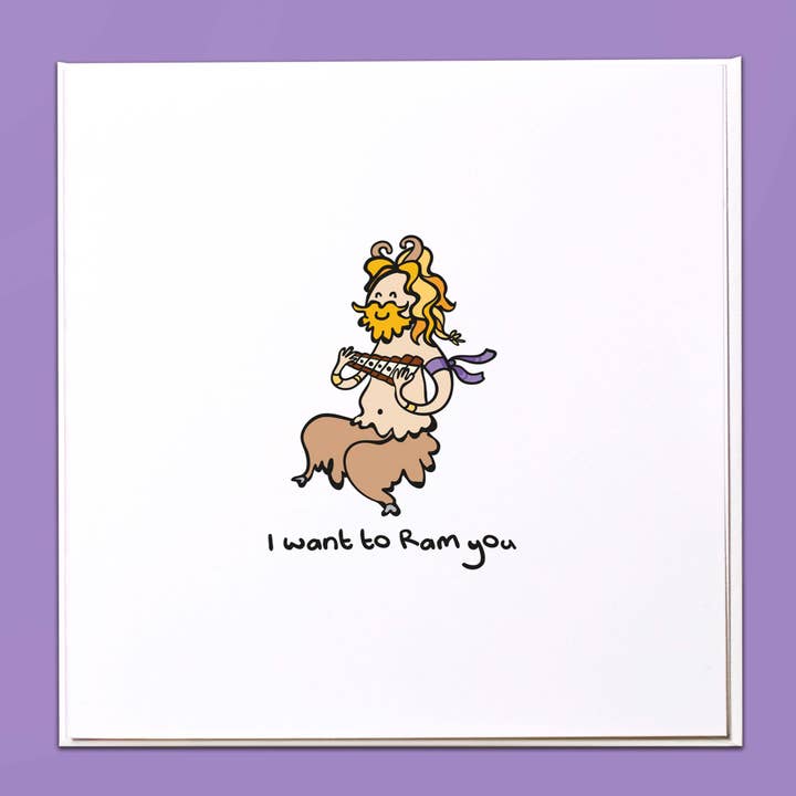 I want to Ram you Greeting Card for wholesale by The Crafty Giraffe