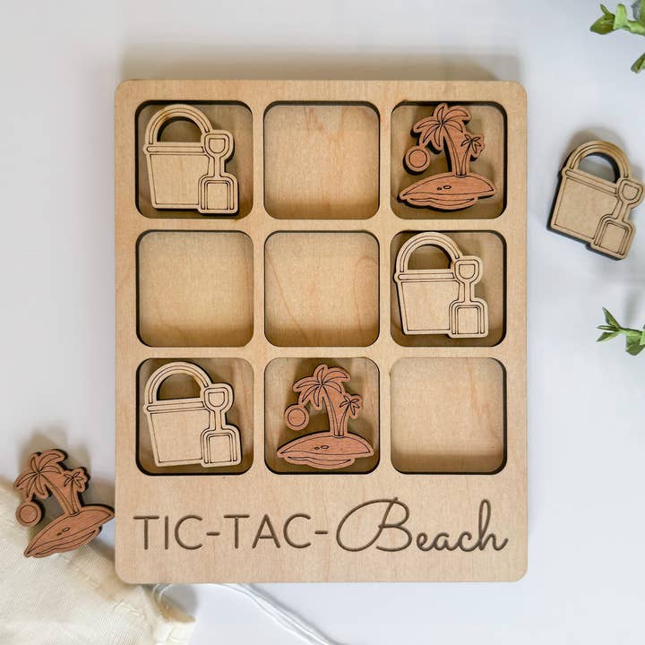 Birch House Games & Gifts - Vendita all'ingrosso Giochi da tavolo - Gioco Tic-Tac-Toe da spiaggia - Giochi da spiaggia/Gioco da picnic