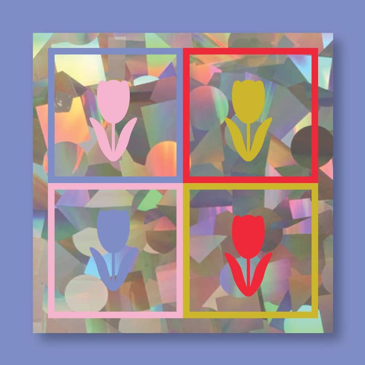 Sun Catcher Decal - Tulip Grid for wholesale by Tiny Deer Studio