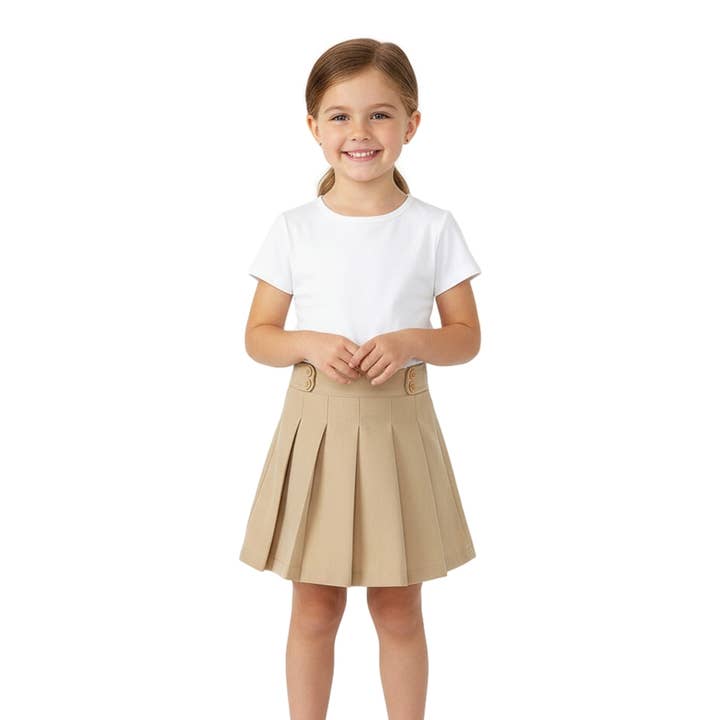 Cachi Gonna a pieghe per ragazza in uniforme scooter kaki 4/5-16 in vendita all'ingrosso su Faire6