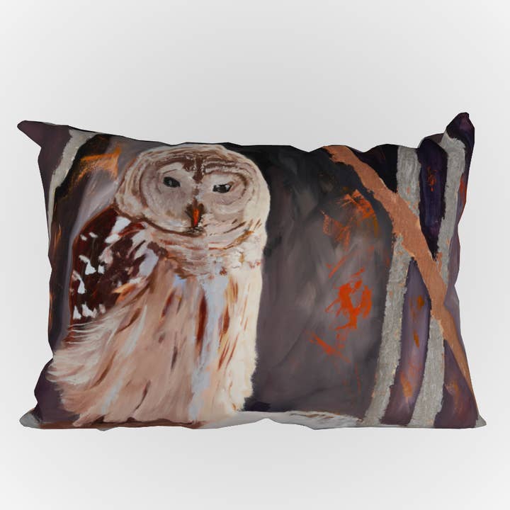 Gestreepte Uil Kussensloop voor wholesale door Amanda McLenon Fine Art