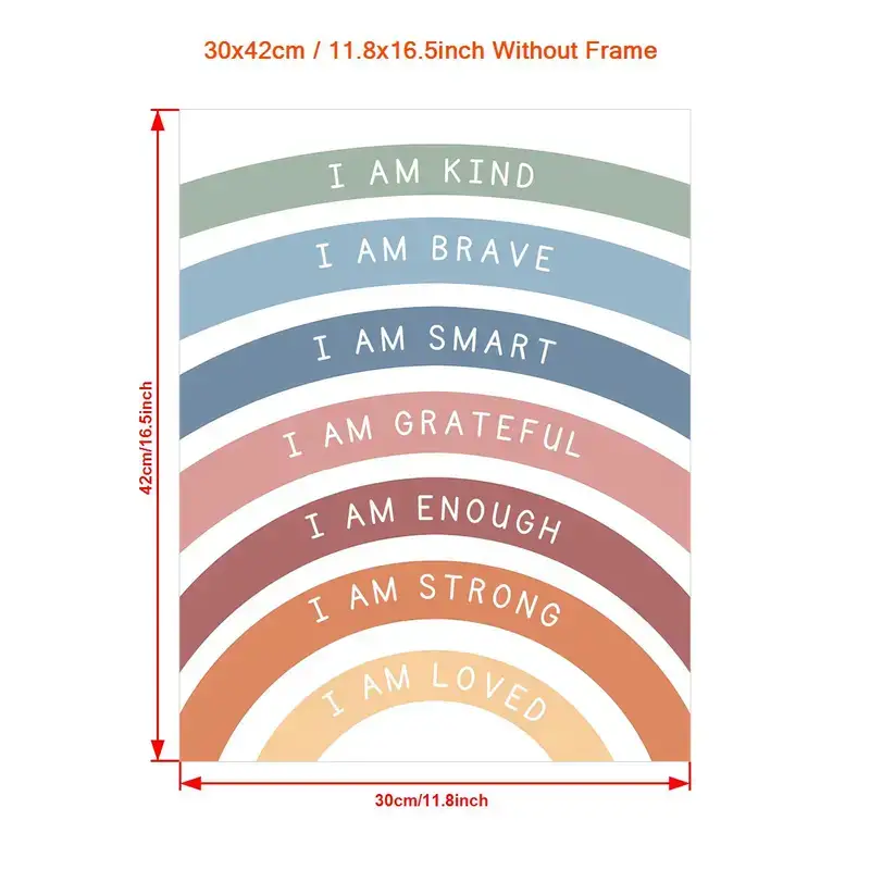 Mansa Bois - Wholesale Art Print - Kids & Baby - Rainbow Poster Printed Painting Affirmations For Kids, Pl2