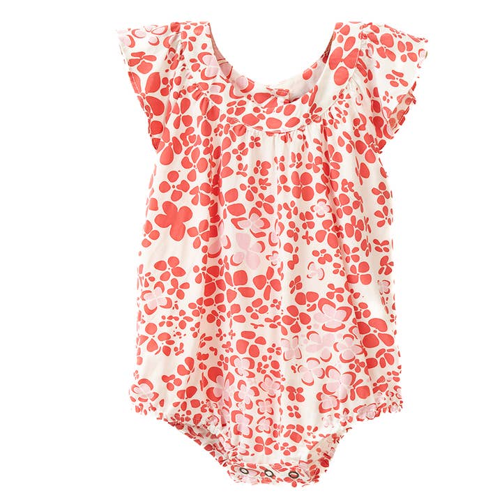 Balizen Direct from Bali - Wholesale Bodysuit (Non-Footed) - Baby - Rayon Romper | Hydrangea Bright Coral0