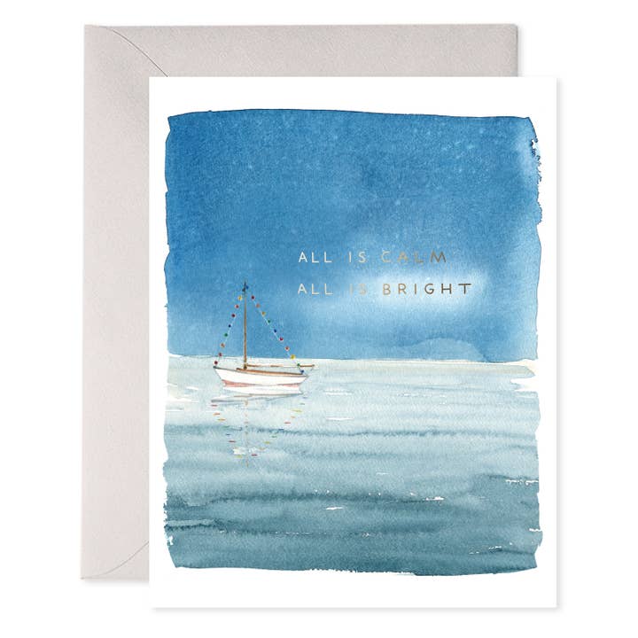 E. Frances Paper - Wholesale Christmas Card - Holiday Sailboat Card | Christmas Card (Boxed Set of 6)1