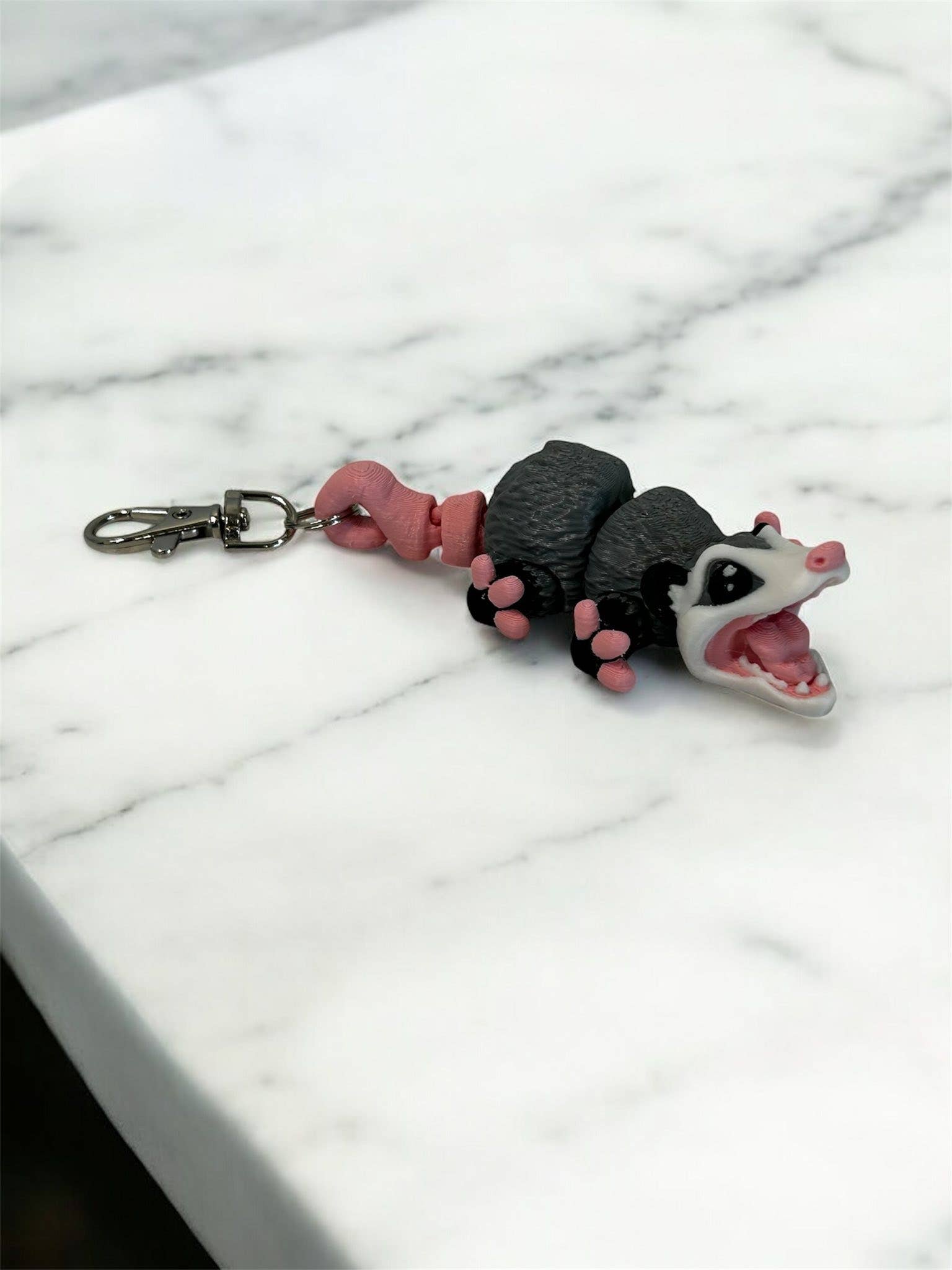 3D in Paradise – Engroshandel Nøglering - Unisex – Possum Opossum nøglering taskering taskeophæng 3D-printet3