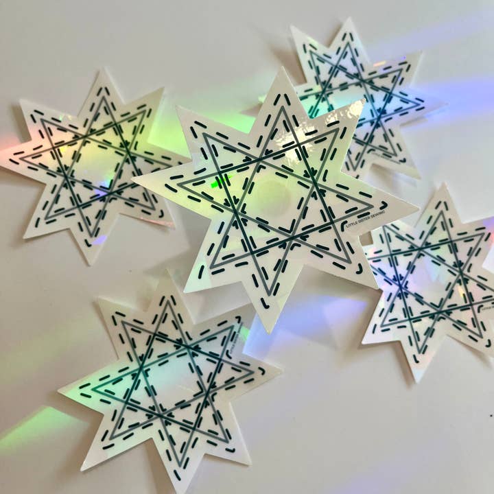 Quilt Star Suncatcher Window Decal for wholesale by Little Sister Sewing