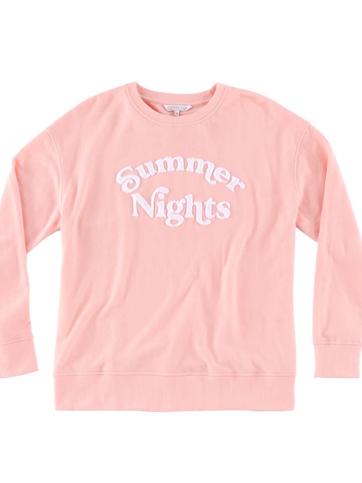 Shiraleah - Wholesale Graphic Sweatshirt - Women's - ASST/6 "SUMMER NIGHTS" CLASSIC CLASSIC SWEATSHIRTS, PINK