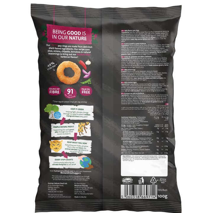 Human Nature Food - Wholesale Puffed Snack - Human Nature Smoky BBQ Pea Snacks3