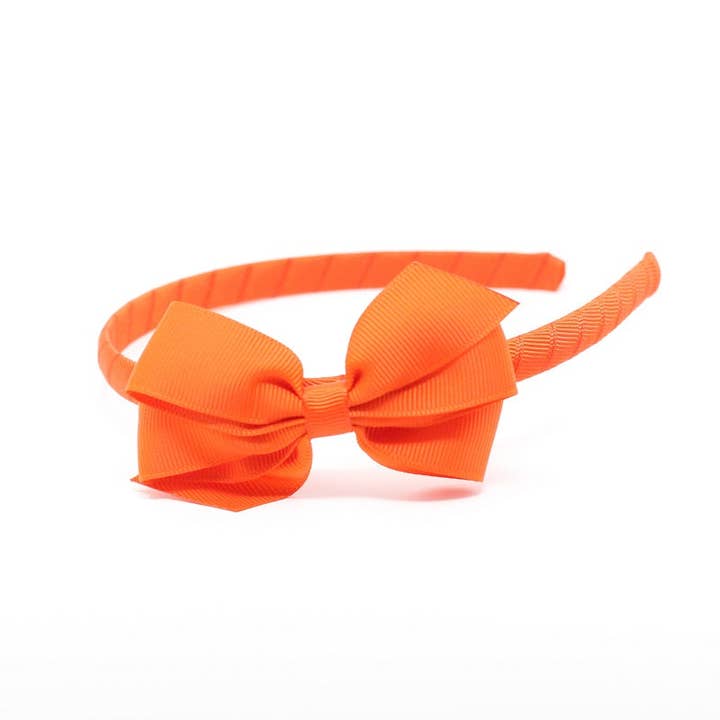 Flat Bow Headband - Orange for wholesale by Ribbies