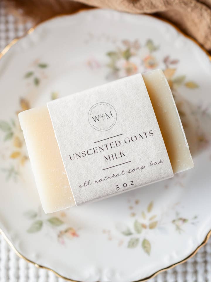 Goat Milk Unscented Bar Soap for wholesale by Wildflower Mercantile