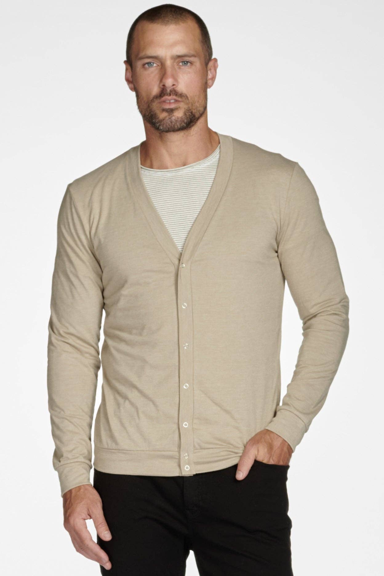 Mika Jaymes - Wholesale Cardigan - Men's - Men's Tri-Blend Cardigan Sweater26