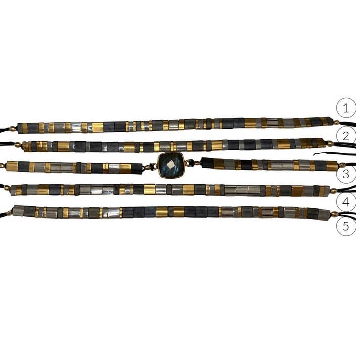 Anitya-Shade Of Grey Japanese Beads Bracelet for wholesale by CLAIRE BERTEAU