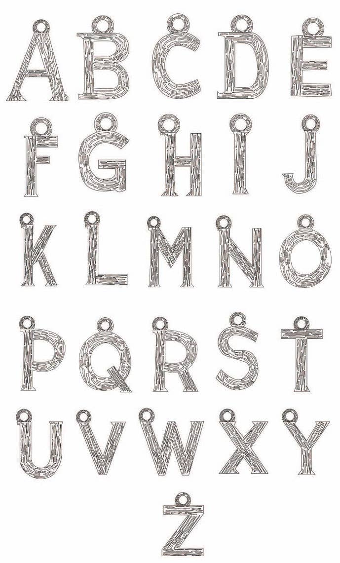 XZOTA - Wholesale Individual Charm/Pendant - Pendants - Bamboo letter T - Gold Plated1