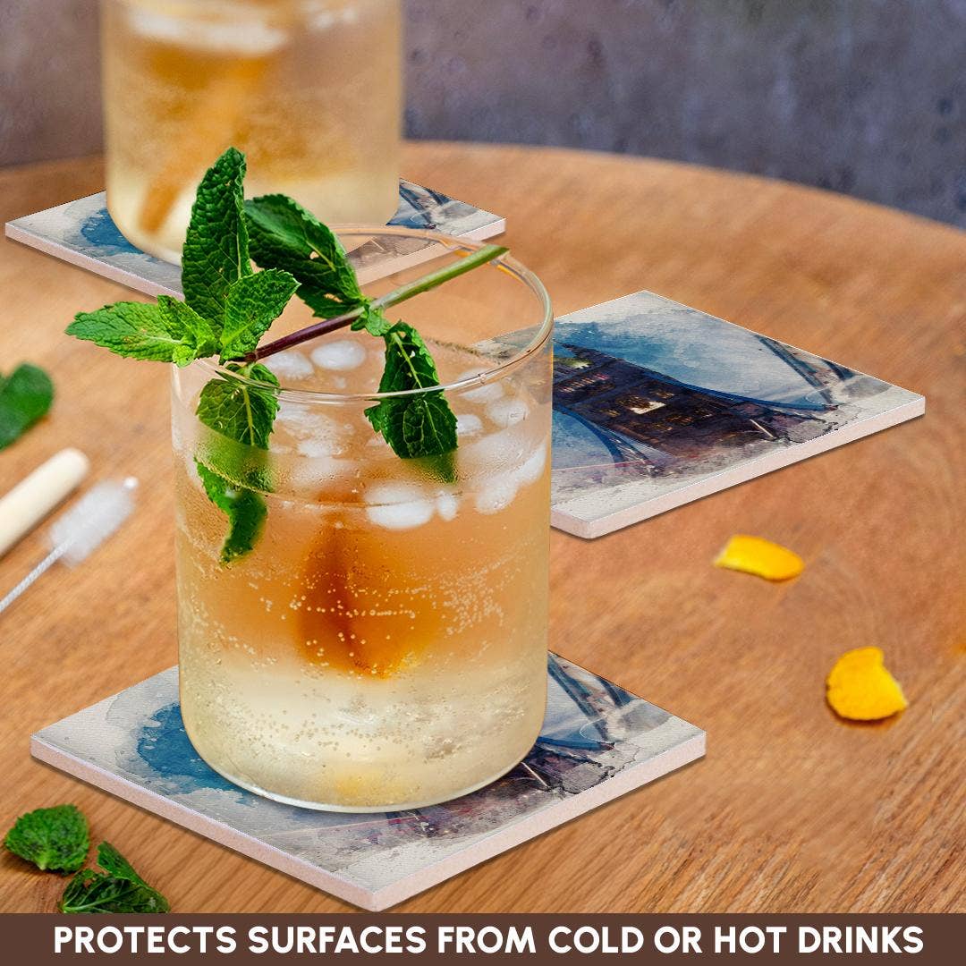 3dRose - Wholesale Coasters - 3dRose, Image Of Watercolor London Bridge Art, Coaster2