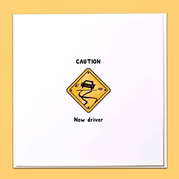 Varning Ny Förare Gratulationskort för wholesale av The Crafty Giraffe
