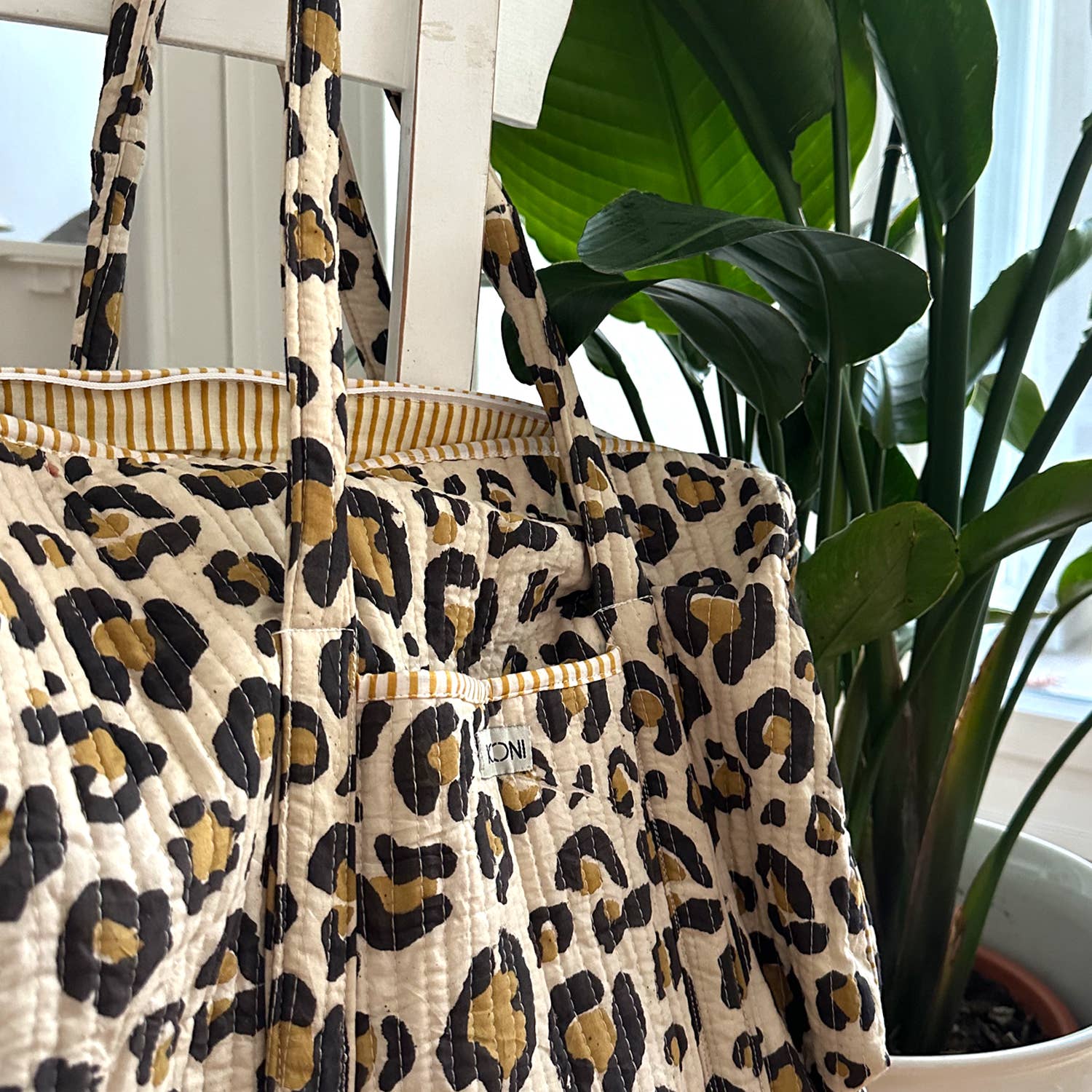 kikooni - Vendita all'ingrosso Sacca da viaggio - Donna - Borsa grande in cotone fatta a mano « oh Leo »6