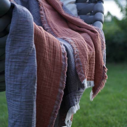 MINOA - Wholesale Throw Blanket - Reversible Muna Organic Gauze Bed Spread, Large Throw9