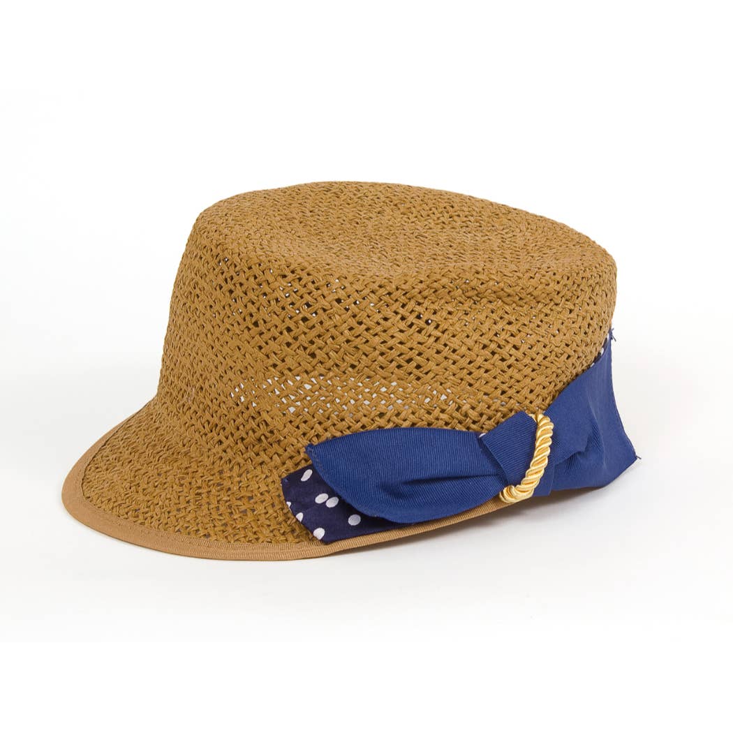 MKF Collection - Wholesale Straw Hat - Women's - MKF Mindy women's Straw Cadet Cap by Mia K3
