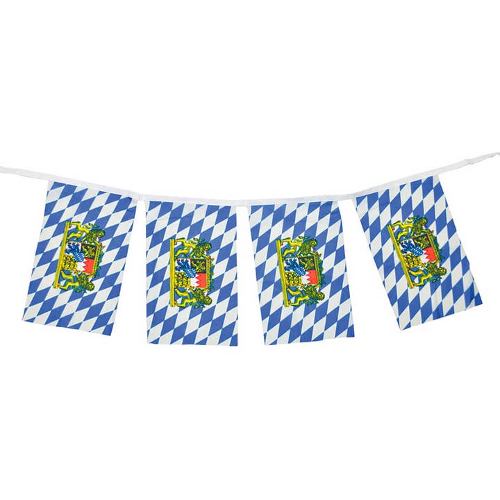 European Heritage Gifts – wholesale Party sign/banner – 16 Foot Bavarian Polyester Flag Oktoberfest Pennant Banner2