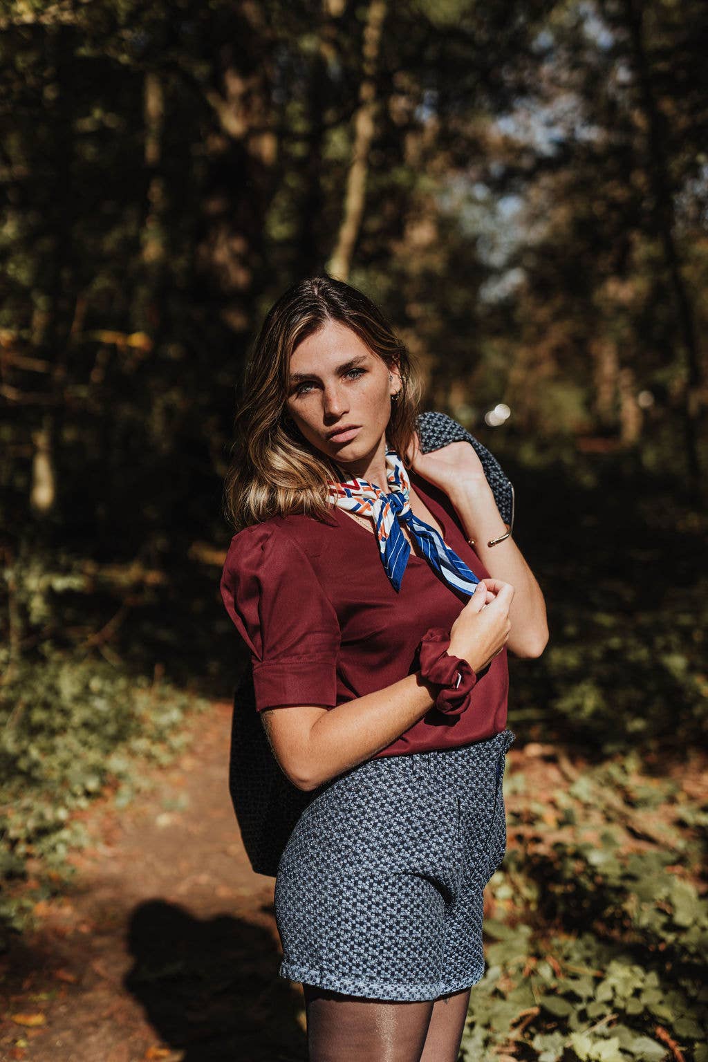 Sevenlie - Wholesale T-Shirt - Women's - Praha Blouse - Bordeaux - Short sleeves2