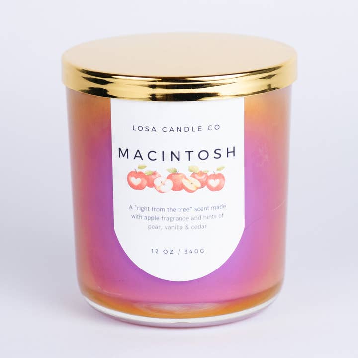 Macintosh-duftende 12oz dobbeltvæge stearinlys for engroshandel hos LoSa Candles