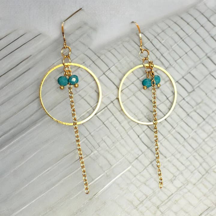 Earrings with blue beads for wholesale by Cadaline Créations