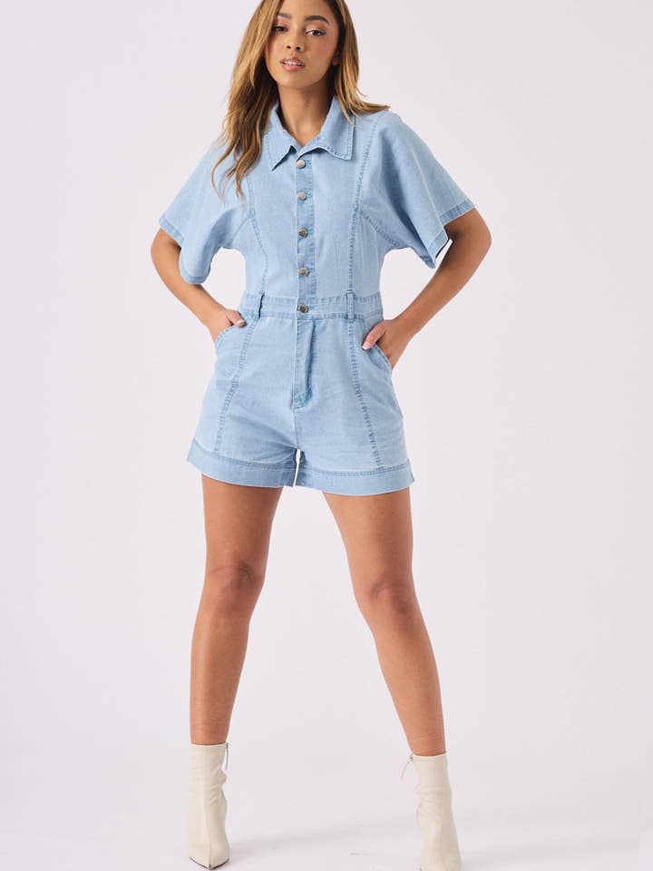 Mono vaquero Brynne - Azul claro para venta al por mayor de JMOJO UK Limited