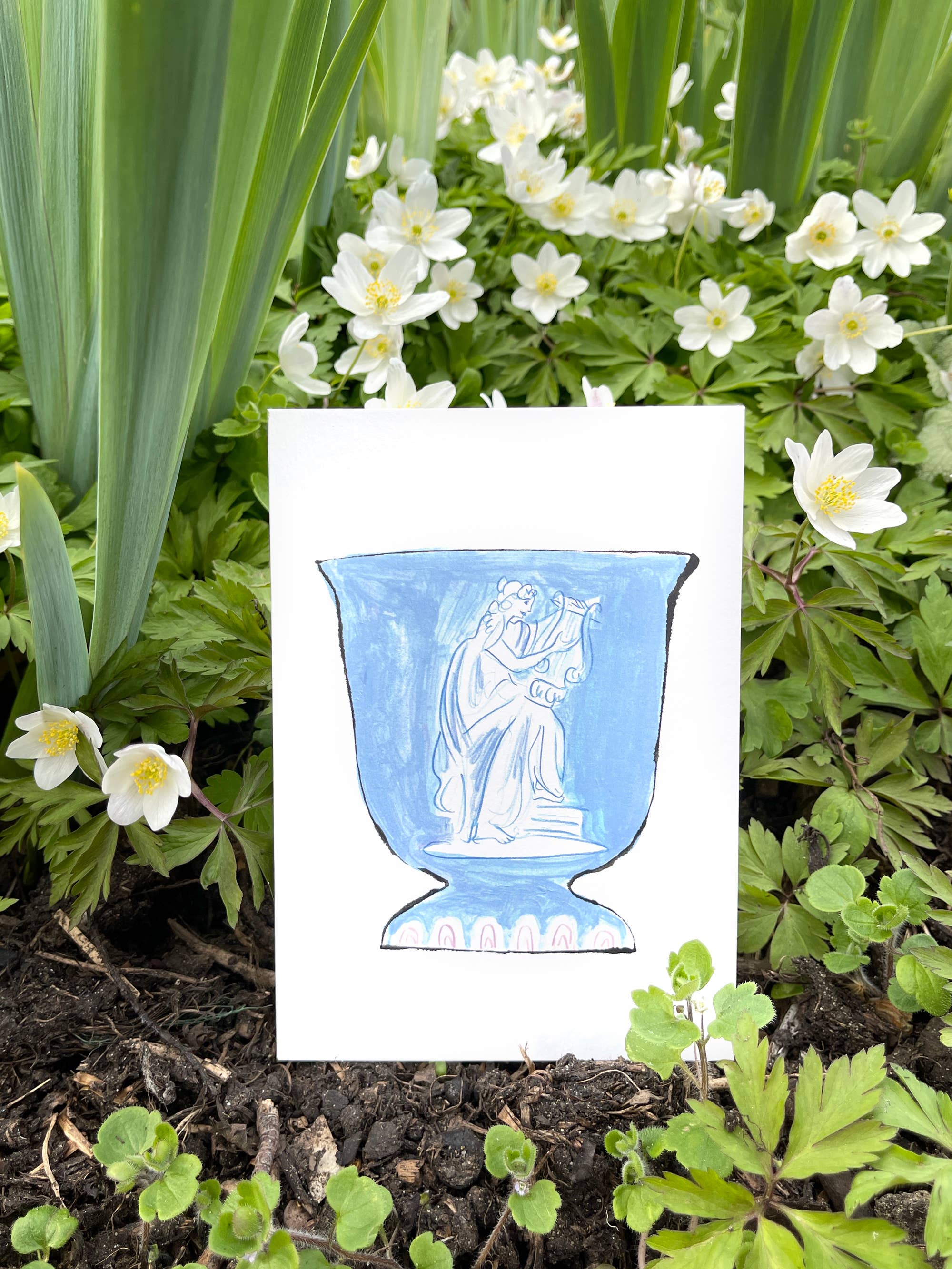 Yes! Paper Goods - Wholesale Everyday Greeting Card - Greek Goddess Wedgwood vase feminine beauty greeting card2