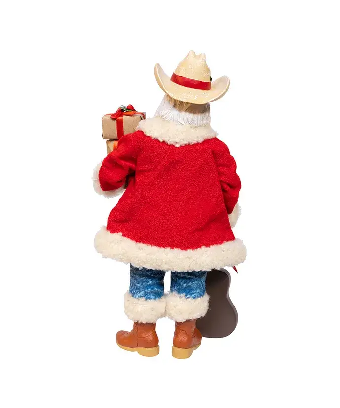 Kurt S. Adler, Inc. - Wholesale Christmas decoration - 11" Westrn Santa W/Guitar+Gift Boxes2