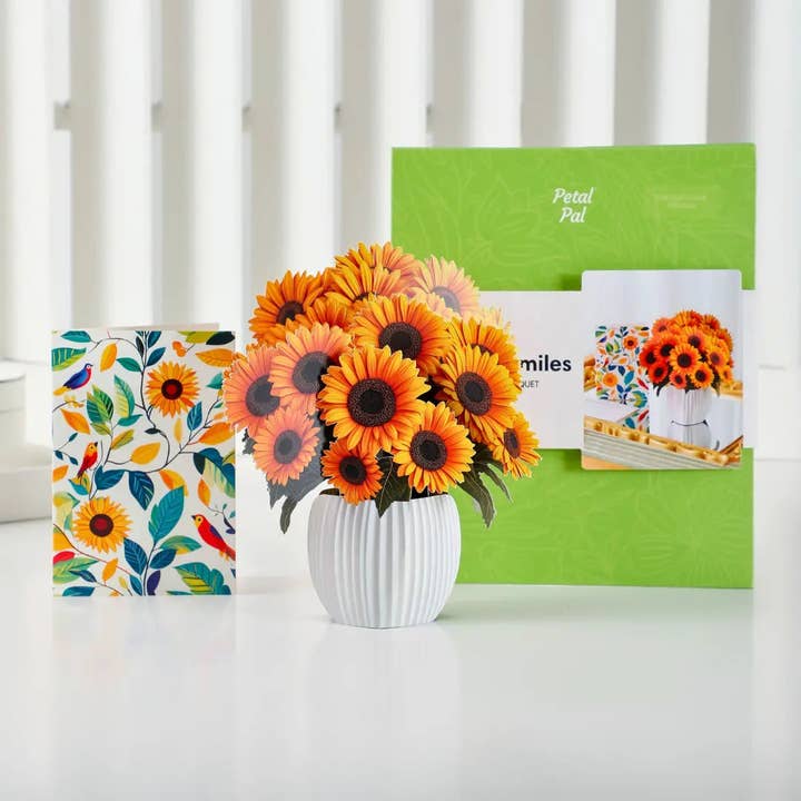 PetalPal - Wholesale Artificial Flowers - Mini Sunflower Smiles Pop-Up Bouquet
