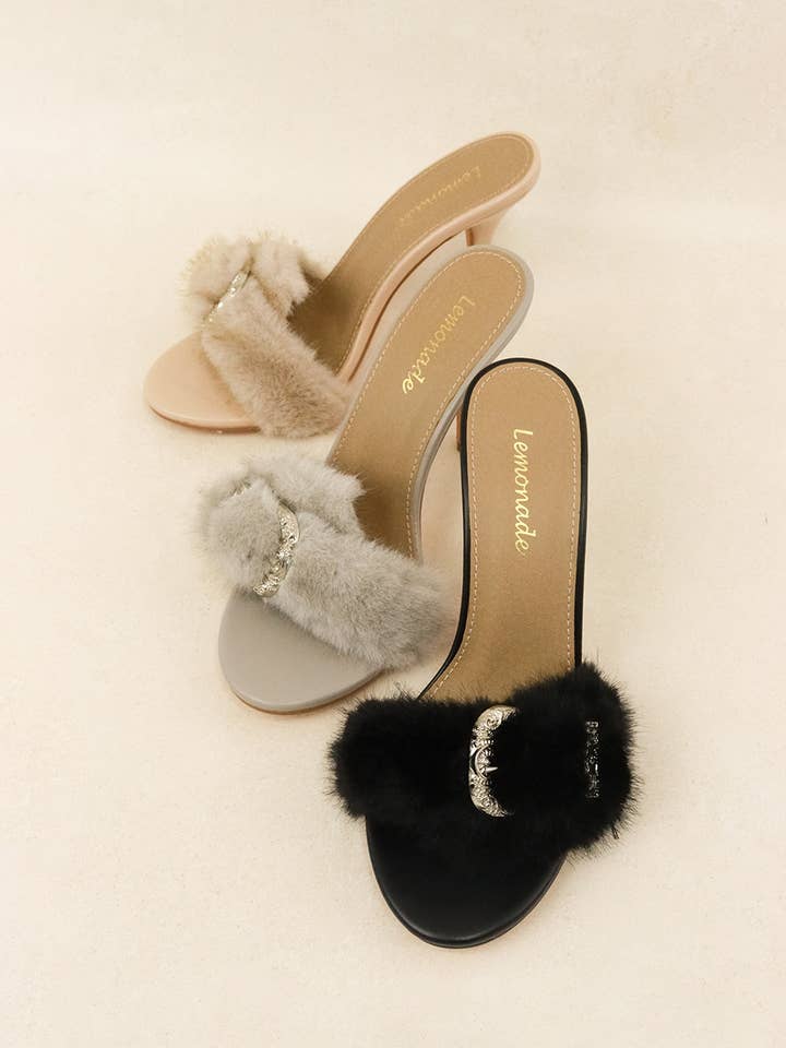 Lemonade Shoes – Engroshandel Højhælede sko - Dame – CHAIRMAN- Pelsmuldhæl med udsmykning16