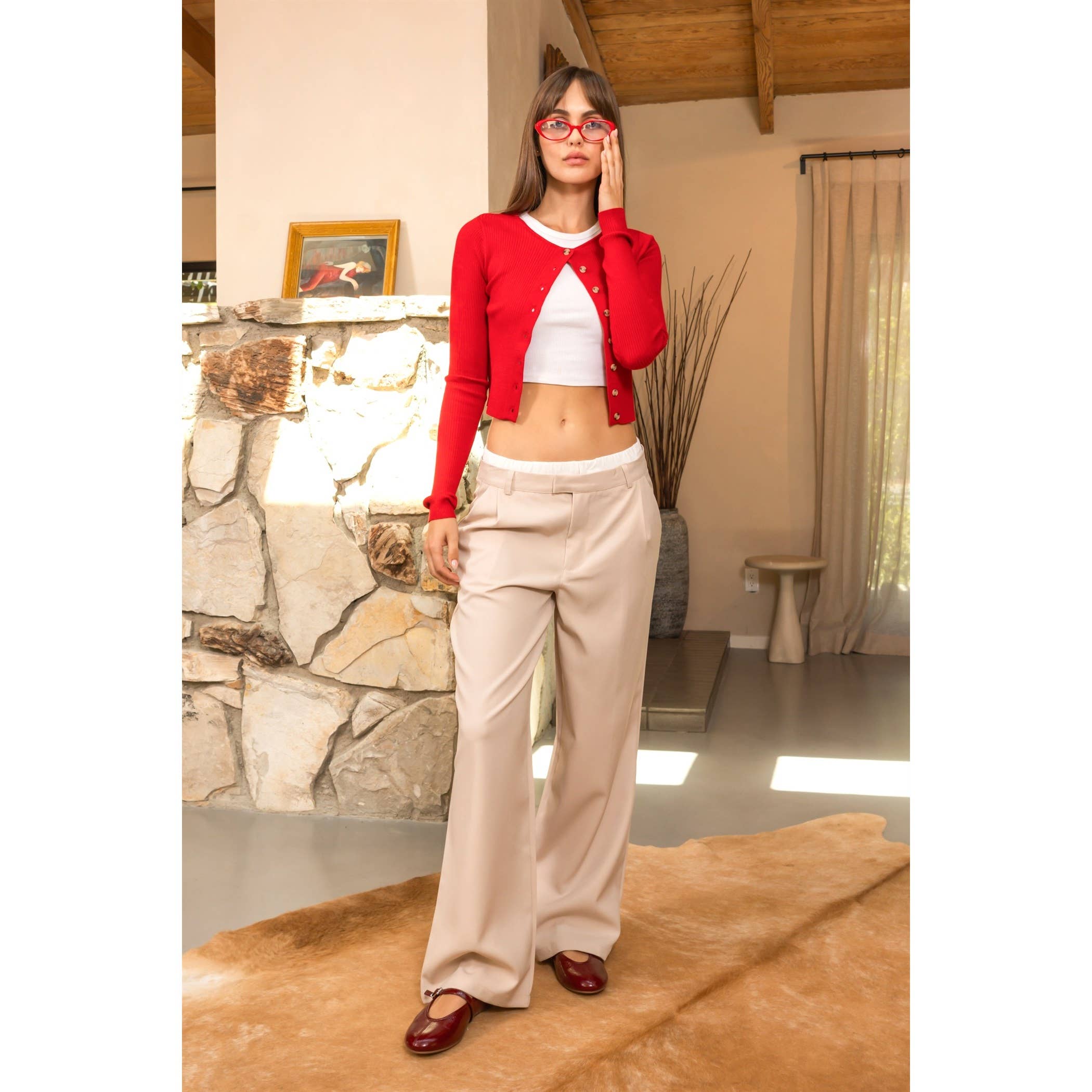 HYFVE – wholesale Byxor - Dam – Högmidjade byxor med veckdetaljer7