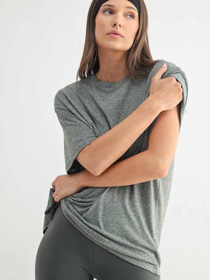 Mono B - Wholesale T-Shirt - Women's - Brushed Hacci Oversized Boyfriend Tee