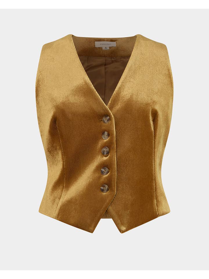 Dark Olive Forcast Women's Rowan Corduroy Vest for wholesale on Faire4