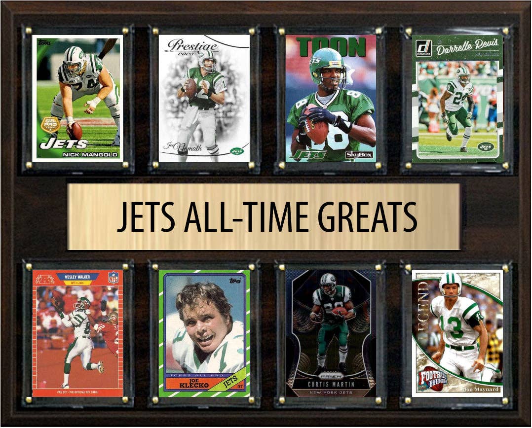 C And I Collectables - Wholesale Plaque - New York Jets All Time Greats Legends Plaque 8 Cards