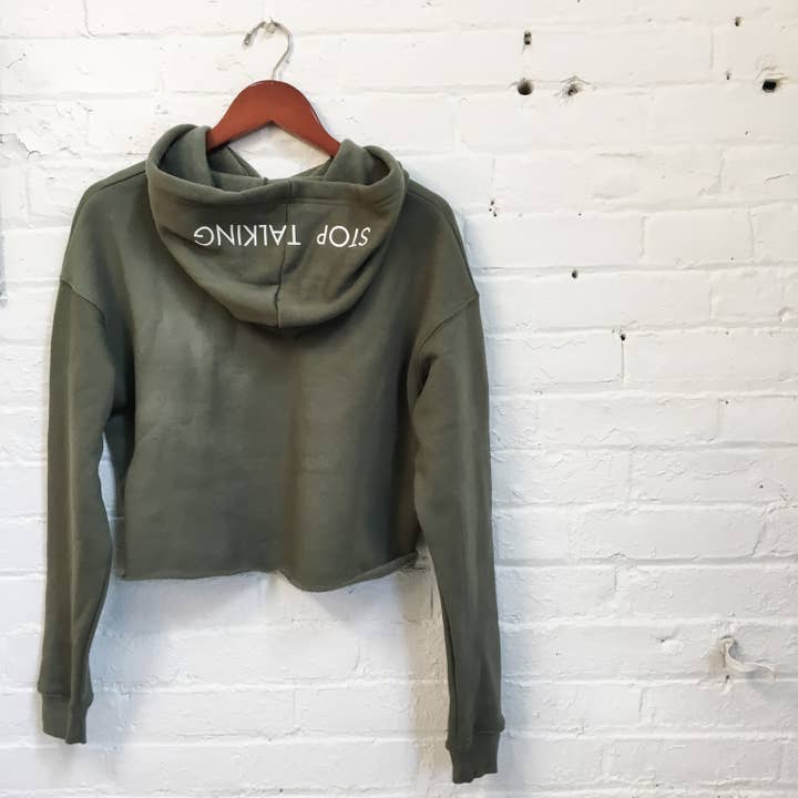 Stop Talking Crop Hood for wholesale by Cinder + Salt