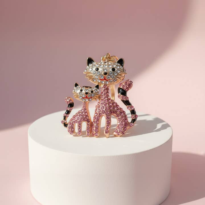Arya Jewellery Wholesale - Wholesale Keychain - Women's - Cat & Kitten Key Ring & Bag Charm