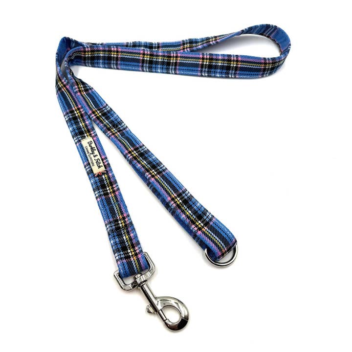 Blue Tartan Dog Lead for wholesale by Barkley and Fetch