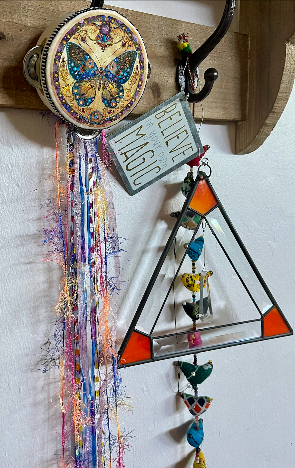 Bodhi Leaf Market - Wholesale Wall Decor - Kids & Baby - Beautiful Art Noveau Butterfly Tambourine and Ribbon 4