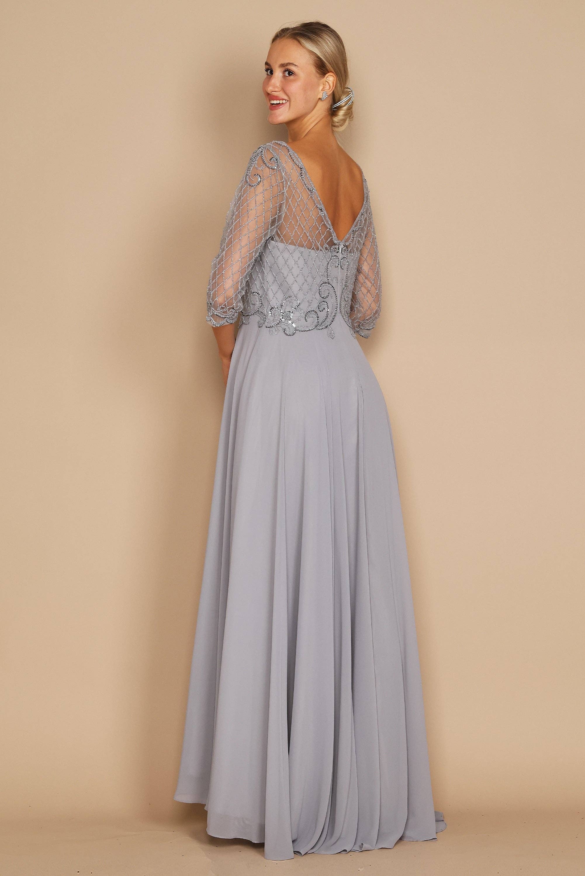 Kos Couture – wholesale Klänning - Dam – Långärmad formell klänning för brudens mor16